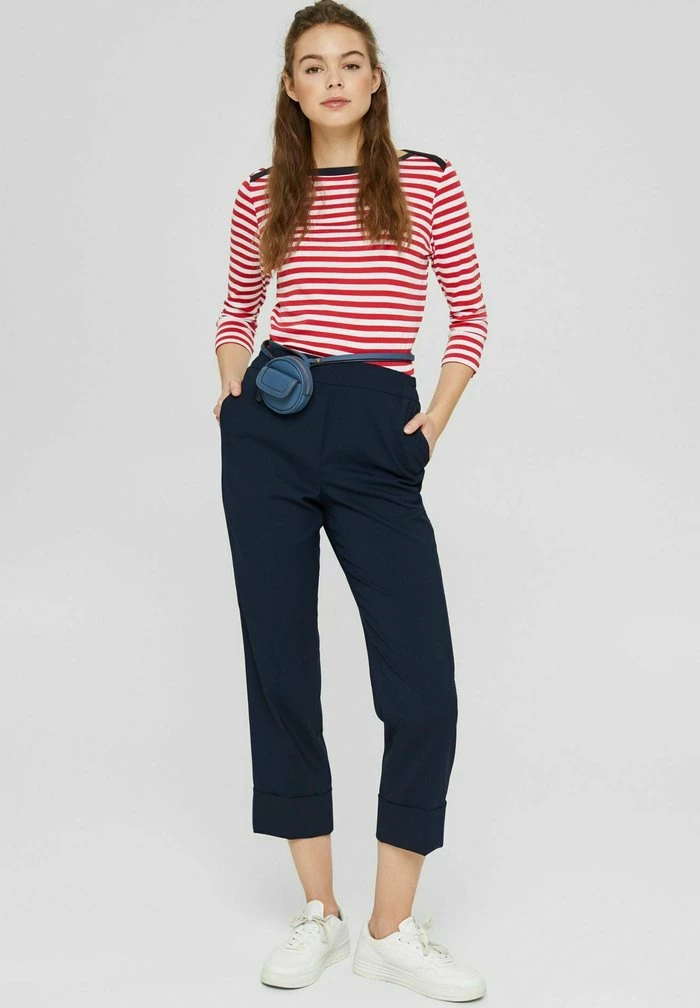 Edc By Esprit STRIPED SLEEVE TEE - Long Sleeved Top - Red 2 Edc By Esprit STRIPED SLEEVE TEE - Long Sleeved Top - Red - Image 2