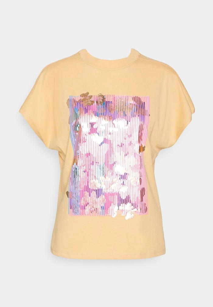 Edc By Esprit MOCKNECK - Print T-shirt - Peach 5 Edc By Esprit MOCKNECK - Print T-shirt - Peach - Image 5