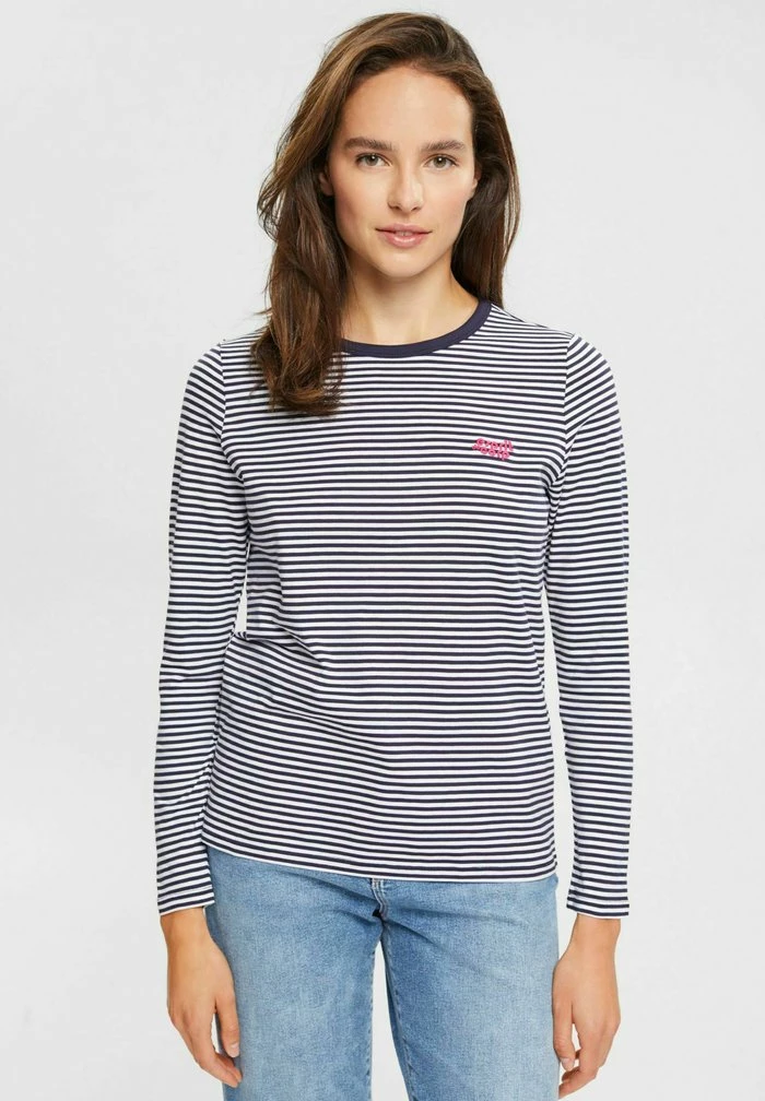 Edc By Esprit LONGSLEEVE - Long Sleeved Top - Navy 2 1 Edc By Esprit LONGSLEEVE - Long Sleeved Top - Navy 2