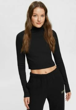 Edc By Esprit MIT ROLLKRAGEN - Long Sleeved Top - Black