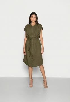 Edc By Esprit DRESS - Shirt Dress - Khaki Green