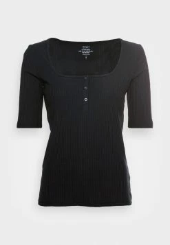 Edc By Esprit HENLEY - Basic T-shirt - Black -edc by Esprit Shop b1d2c42df9fc4f29ba5976aa05481c50