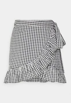 Edc By Esprit GINGHAM SKI - Mini Skirt - Black