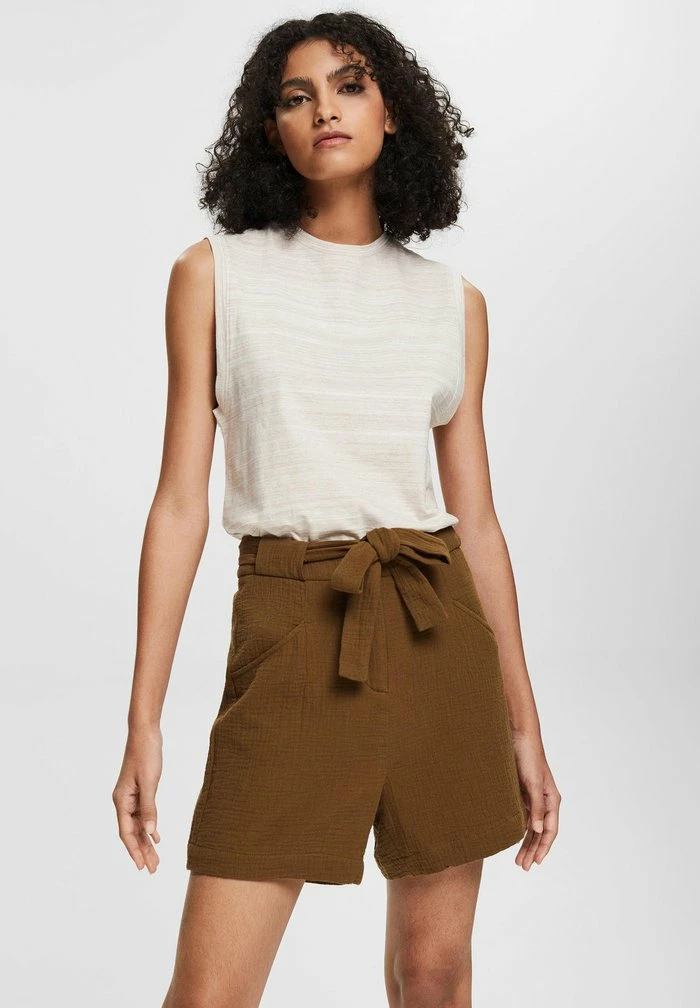 Edc By Esprit CRINKLE-EFFEKT - Shorts - Khaki Green 4 Edc By Esprit CRINKLE-EFFEKT - Shorts - Khaki Green - Image 4