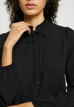 Edc By Esprit FRILL - Button-down Blouse - Black -edc by Esprit Shop b856132921214b4badd77b35175d6836