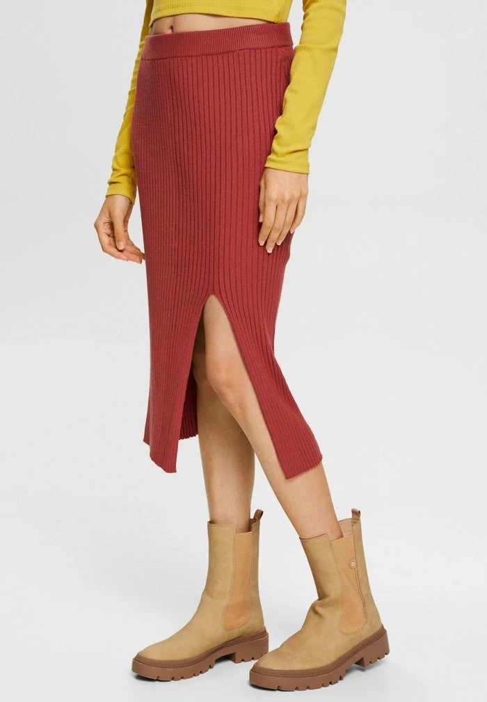Edc By Esprit LONG - Pencil Skirt - Terracotta 6 Edc By Esprit LONG - Pencil Skirt - Terracotta - Image 6