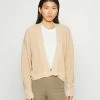 Edc By Esprit CROP SOFT SHORT OPEN CARDIGAN - Cardigan - Cream Beige