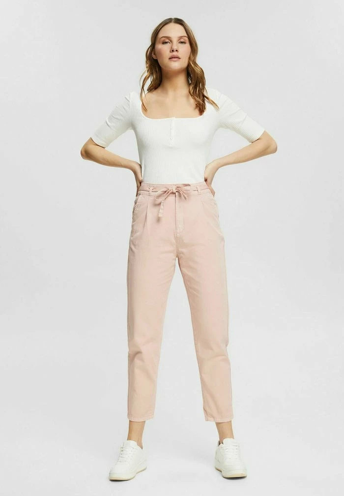 Edc By Esprit MIT BINDEGÜRTEL - Trousers - Dusty Nude 2 Edc By Esprit MIT BINDEGÜRTEL - Trousers - Dusty Nude - Image 2