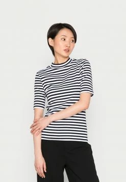 Edc By Esprit FULL NEEDLE MOCK NECK - Basic T-shirt - Navy