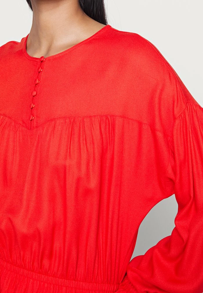 Edc By Esprit GATHERED - Day Dress - Orange Red 5 Edc By Esprit GATHERED - Day Dress - Orange Red - Image 5