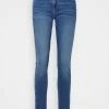 Edc By Esprit LOW RISE - Jeans Skinny Fit - Blue Dark Wash