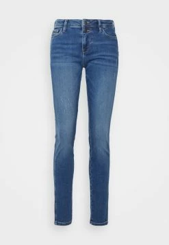 Edc By Esprit LOW RISE - Jeans Skinny Fit - Blue Dark Wash