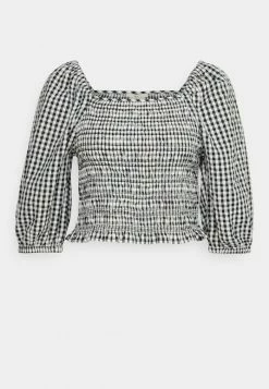 Edc By Esprit SMOCKED - Long Sleeved Top - Black