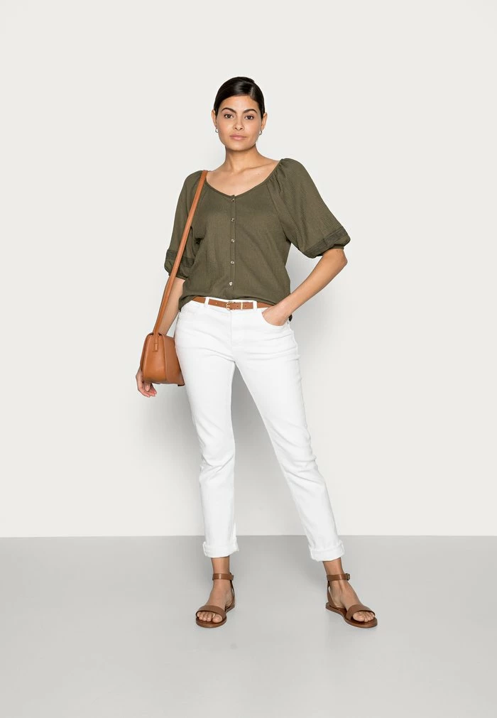 Edc By Esprit CRINKLE - Blouse - Khaki Green 2 Edc By Esprit CRINKLE - Blouse - Khaki Green - Image 2