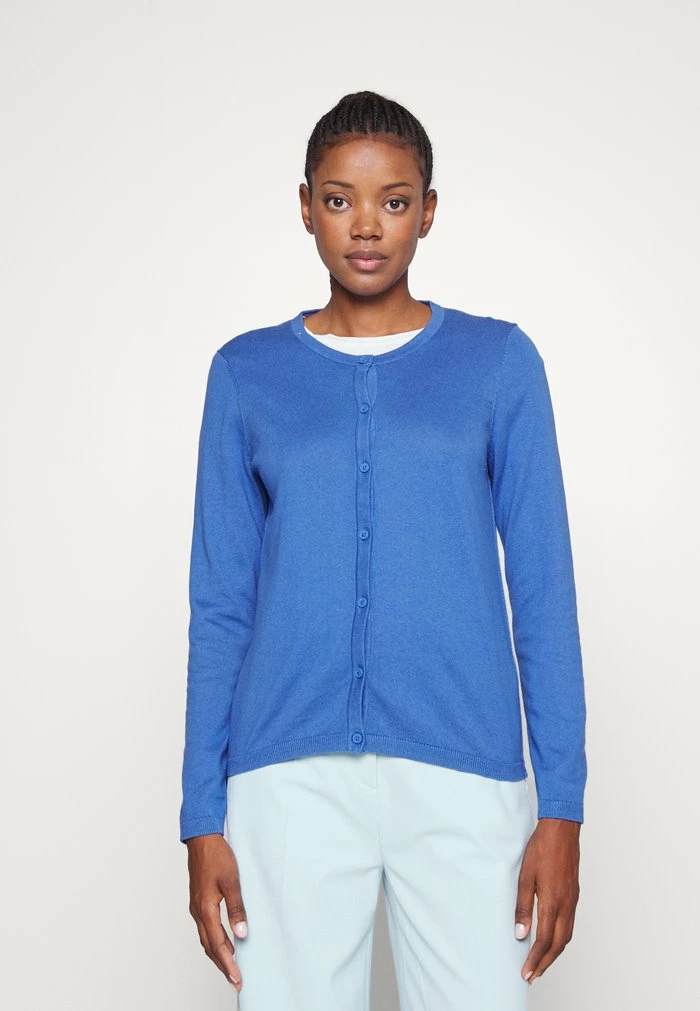 Edc By Esprit BASIC CREWNECK - Cardigan - Blue 1 Edc By Esprit BASIC CREWNECK - Cardigan - Blue
