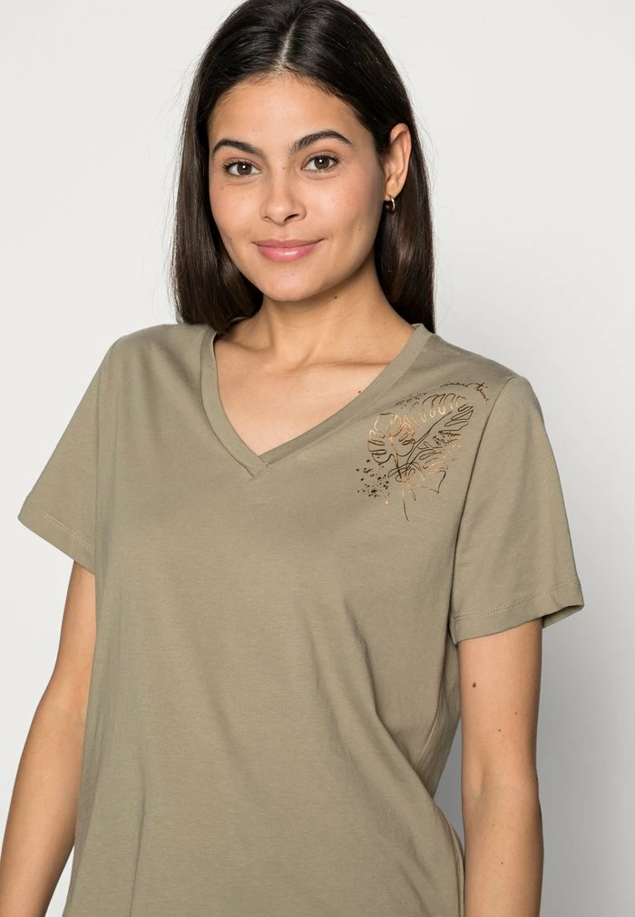 Edc By Esprit FLORAL - Print T-shirt - Light Khaki 4 Edc By Esprit FLORAL - Print T-shirt - Light Khaki - Image 4
