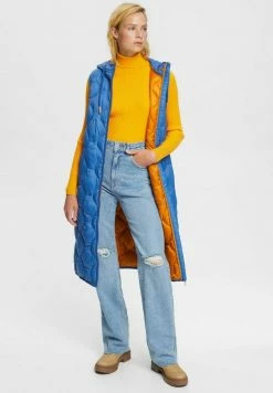 Edc By Esprit STEPPOPTIK - Waistcoat - Blue -edc by Esprit Shop c0b9f3d5dba34da5aba216ac736071a7