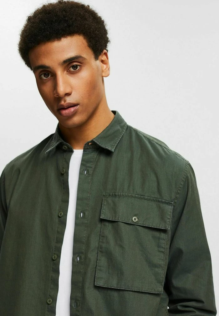 Edc By Esprit Shirt - Khaki Green 4 Edc By Esprit Shirt - Khaki Green - Image 4