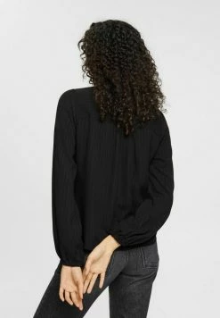 Edc By Esprit FRILL - Button-down Blouse - Black -edc by Esprit Shop c29ade7a25d1442882990d232388aa1d