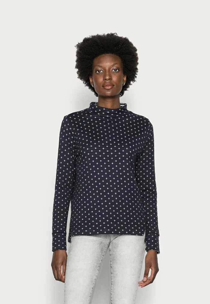 Edc By Esprit DOUBLE FACE - Long Sleeved Top - Navy 1 Edc By Esprit DOUBLE FACE - Long Sleeved Top - Navy
