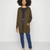 Edc By Esprit LONG HOODED OPEN CARDIGAN - Cardigan - Khaki Green