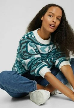 Edc By Esprit CHUNKY JACQUARD - Jumper - Light Aqua Green -edc by Esprit Shop c3eb87c9ffb046fabc61cc823ac028ab