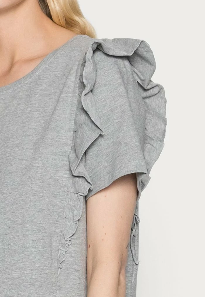 Edc By Esprit FRILL DRESS - Jersey Dress - Medium Grey 5 Edc By Esprit FRILL DRESS - Jersey Dress - Medium Grey - Image 5