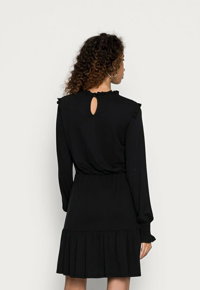 Edc By Esprit FRILL DRESS - Day Dress - Black 3 Edc By Esprit FRILL DRESS - Day Dress - Black - Image 3