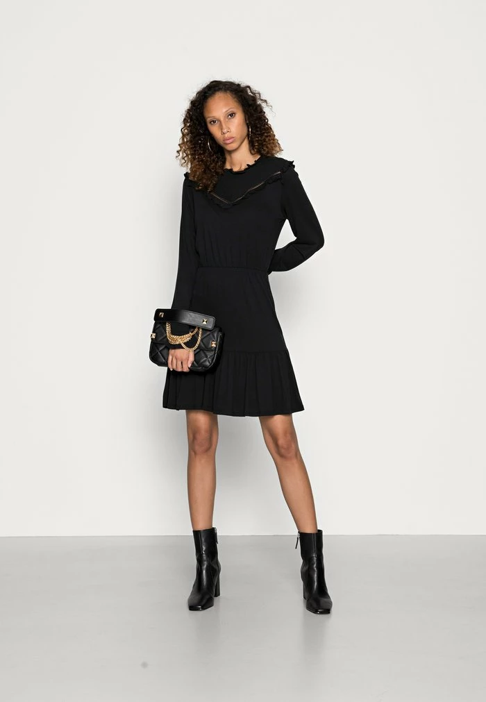 Edc By Esprit FRILL DRESS - Day Dress - Black 2 Edc By Esprit FRILL DRESS - Day Dress - Black - Image 2