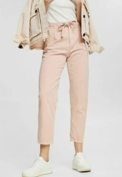 Edc By Esprit MIT BINDEGÜRTEL - Trousers - Dusty Nude