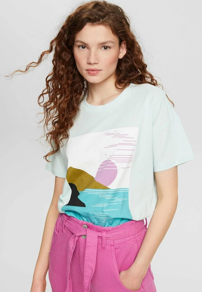 Edc By Esprit Print T-shirt - Pastel Green 1 Edc By Esprit Print T-shirt - Pastel Green