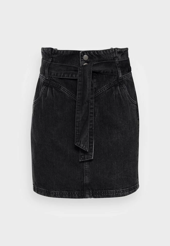 Edc By Esprit PAPERBAG - Mini Skirt - Black Dark Wash 4 Edc By Esprit PAPERBAG - Mini Skirt - Black Dark Wash - Image 4