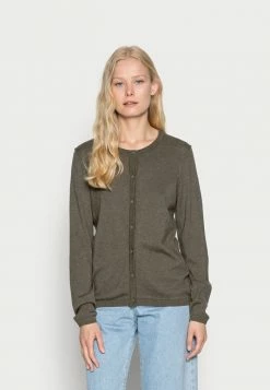 Edc By Esprit BASIC CREWNECK CARDIGAN - Cardigan - Dark Khaki