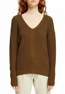 Edc By Esprit MIT V-AUSSCHNITT - Jumper - Khaki Green -edc by Esprit Shop c8914703435349f7b4d8752e6a2a6f6a