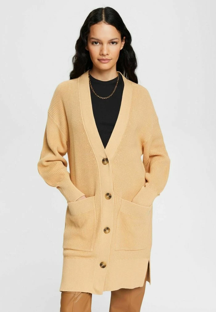 Edc By Esprit LANGER - Cardigan - Sand 1 Edc By Esprit LANGER - Cardigan - Sand