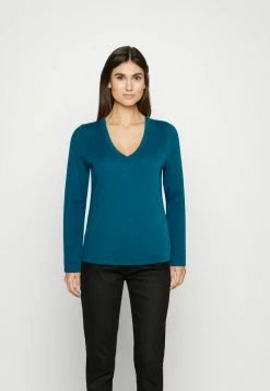 Edc By Esprit BASIC V-NECK - Jumper - Teal Blue