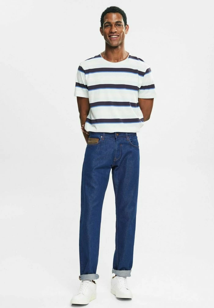 Edc By Esprit MIT STREIFENMUSTER - Print T-shirt - Pastel Blue 2 Edc By Esprit MIT STREIFENMUSTER - Print T-shirt - Pastel Blue - Image 2