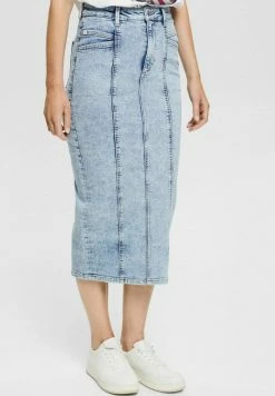 Edc By Esprit Pencil Skirt - Blue Medium Wash