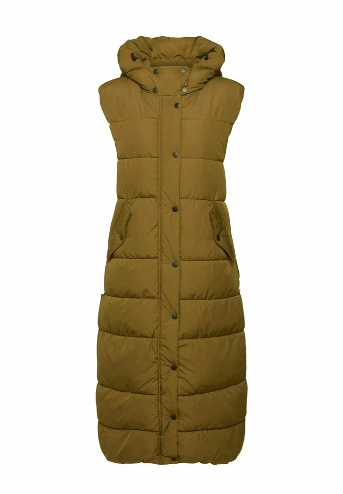 Edc By Esprit LONGLINE - Waistcoat - Khaki Green 5 Edc By Esprit LONGLINE - Waistcoat - Khaki Green - Image 5