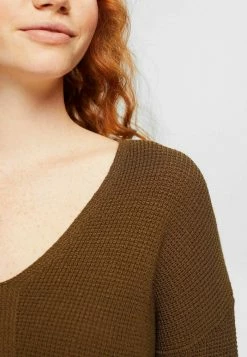 Edc By Esprit MIT V-AUSSCHNITT - Jumper - Khaki Green -edc by Esprit Shop d3c34512bd794398b67248a41e781a6d