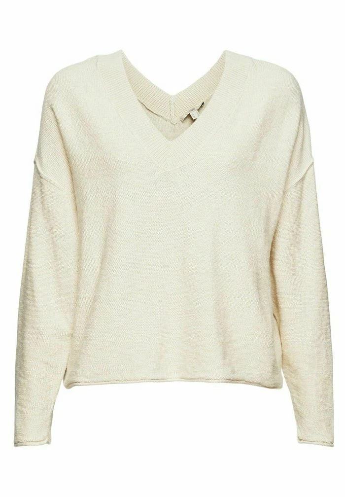 Edc By Esprit MIT V-AUSSCHNITT - Jumper - Sand 8 Edc By Esprit MIT V-AUSSCHNITT - Jumper - Sand - Image 8