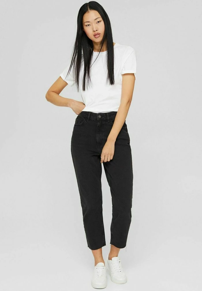 Edc By Esprit Straight Leg Jeans - Black Dark Washed 1 Edc By Esprit Straight Leg Jeans - Black Dark Washed