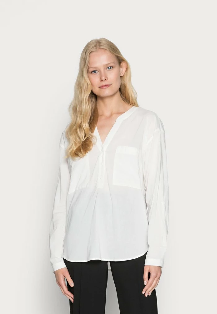 Edc By Esprit HENLEY BLOUSE - Blouse - Off White 1 Edc By Esprit HENLEY BLOUSE - Blouse - Off White