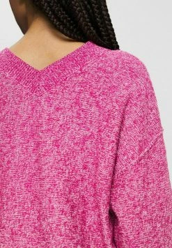 Edc By Esprit MIT V-AUSSCHNITT - Jumper - Pink Fuchsia -edc by Esprit Shop d594a4a27b9047689afb7c9f9aefe1d4
