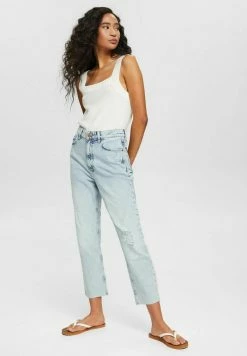 Edc By Esprit Straight Leg Jeans - Blue Bleached -edc by Esprit Shop d5a6e29bc78e42379c349eb4691b10ac