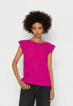 Edc By Esprit OCS FAB MIX - Basic T-shirt - Pink Fuchsia