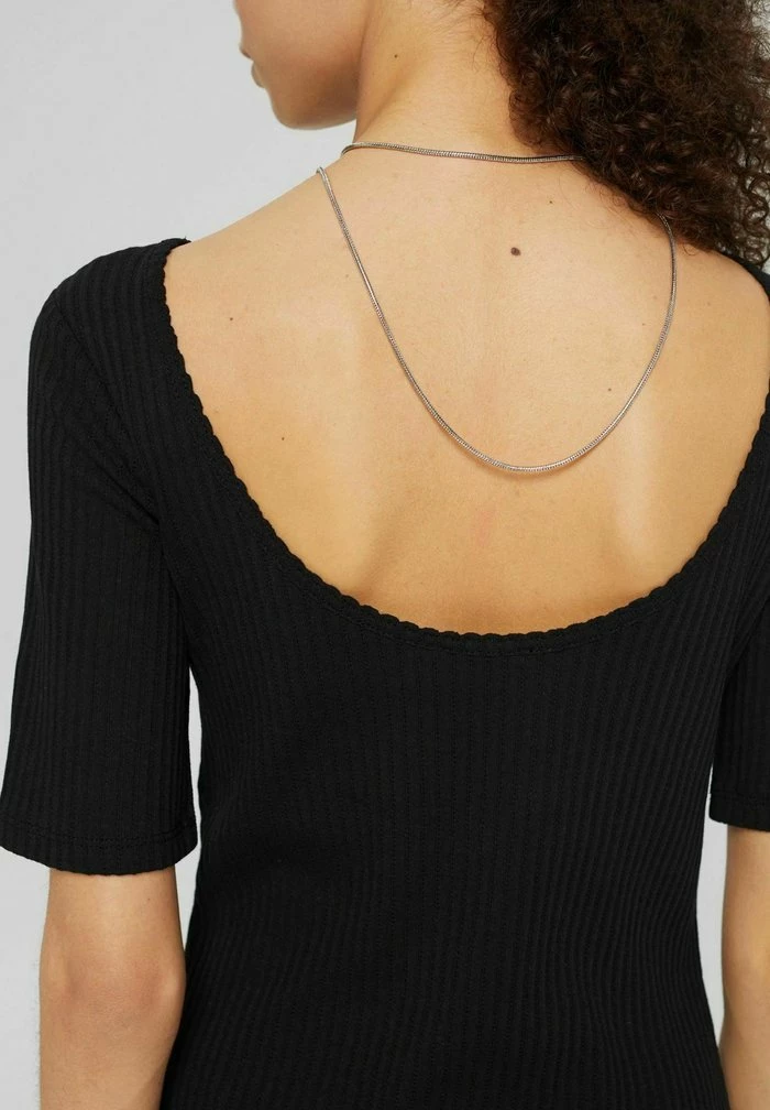 Edc By Esprit MIT RÜCKENAUSSCHNITT - Basic T-shirt - Black 4 Edc By Esprit MIT RÜCKENAUSSCHNITT - Basic T-shirt - Black - Image 4