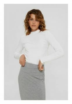 Edc By Esprit FULL NEEDLE MOCK NECK LONG SLEEVE - Long Sleeved Top - White