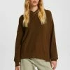 Edc By Esprit SOFT TOUCH HOODED - Jumper - Khaki Green