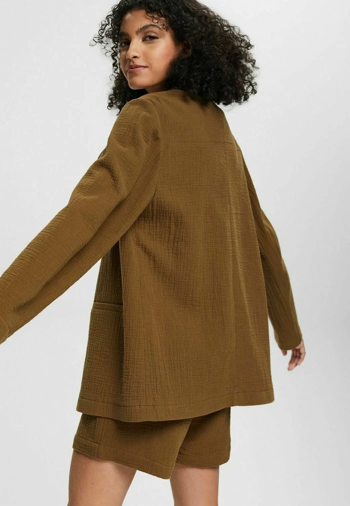 Edc By Esprit Blazer - Khaki Green 3 Edc By Esprit Blazer - Khaki Green - Image 3